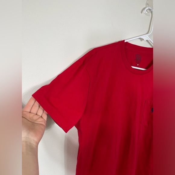 R.Lauren Jersey Pocket Red T-Shirt Polo Men's Cotton Size M - Picture 3 of 14